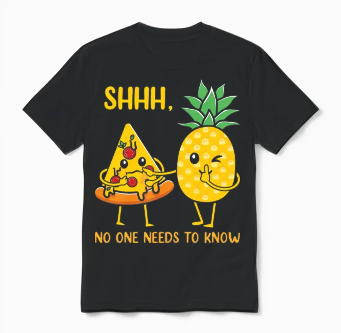 Funny Pizza Lovers Unisex T-Shirt in Black