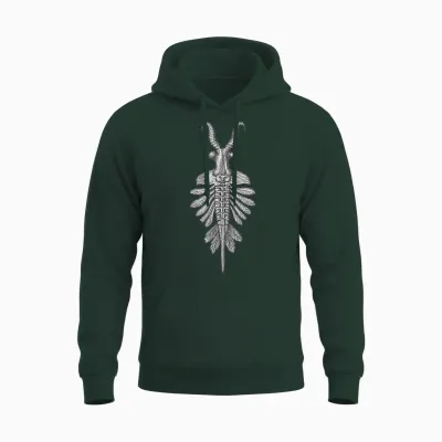 Anomalocaris Fossil Cambrian Predator Paleontology Unisex Hoodie - Forest