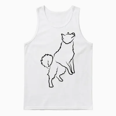 Dog Sketch Unisex Tank Top - White