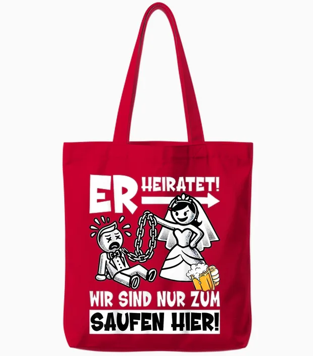 Jga T-Shirt Männer Junggesellenabschied Shirt Poltern Jga Tote Bags in Red