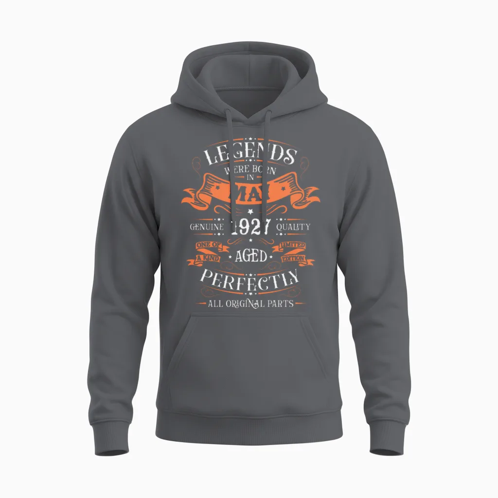 May 1927 95 Years Limited Edition Unisex Hoodie in Charcoal