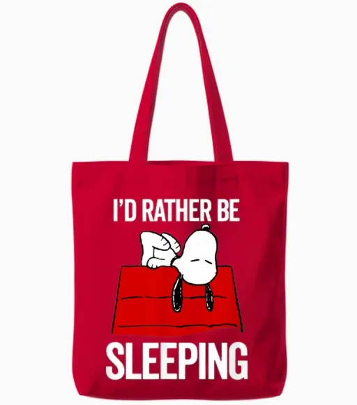 Peanuts - Snoopy Still Sleeping Tote Bags - Red