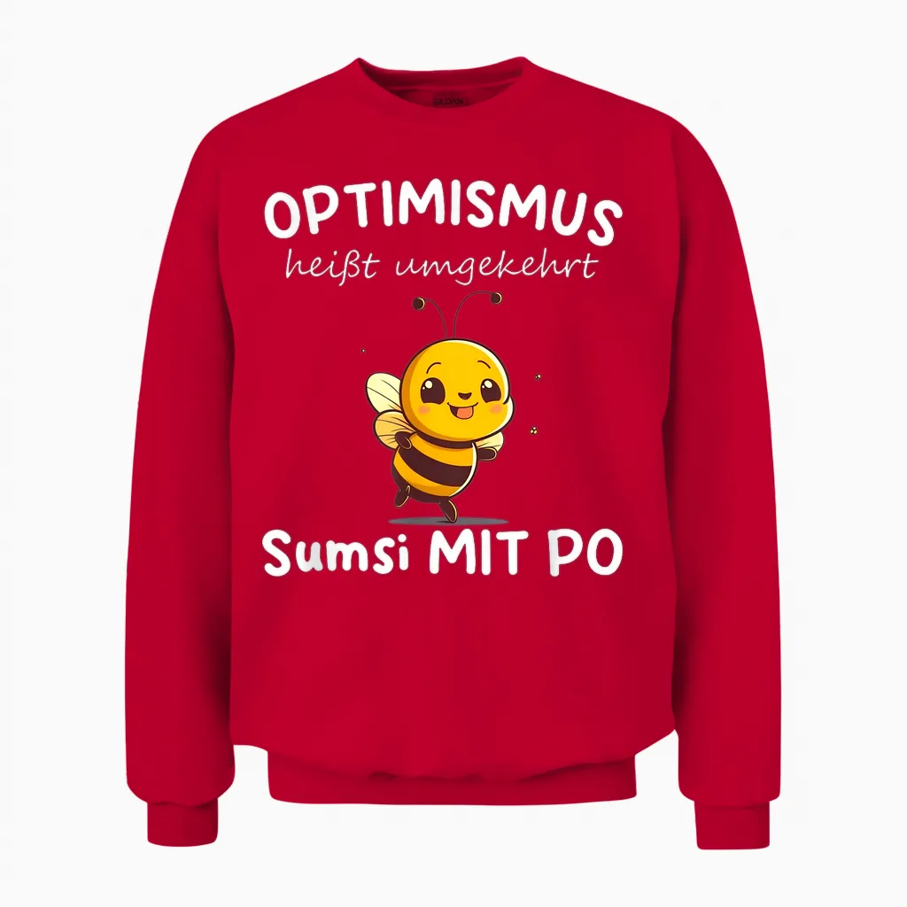 Funny Sumsi Mit Po Optimism Bees Beekeepers Honey T-Shirt, Black Unisex Sweatshirt in Red