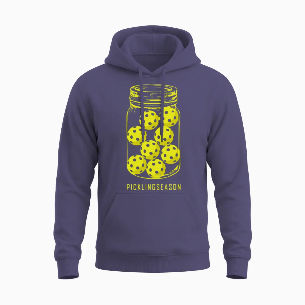 Pickleball - Pickling Season , Funny Pickleball Unisex Hoodie in Heather Sport Dark Navy