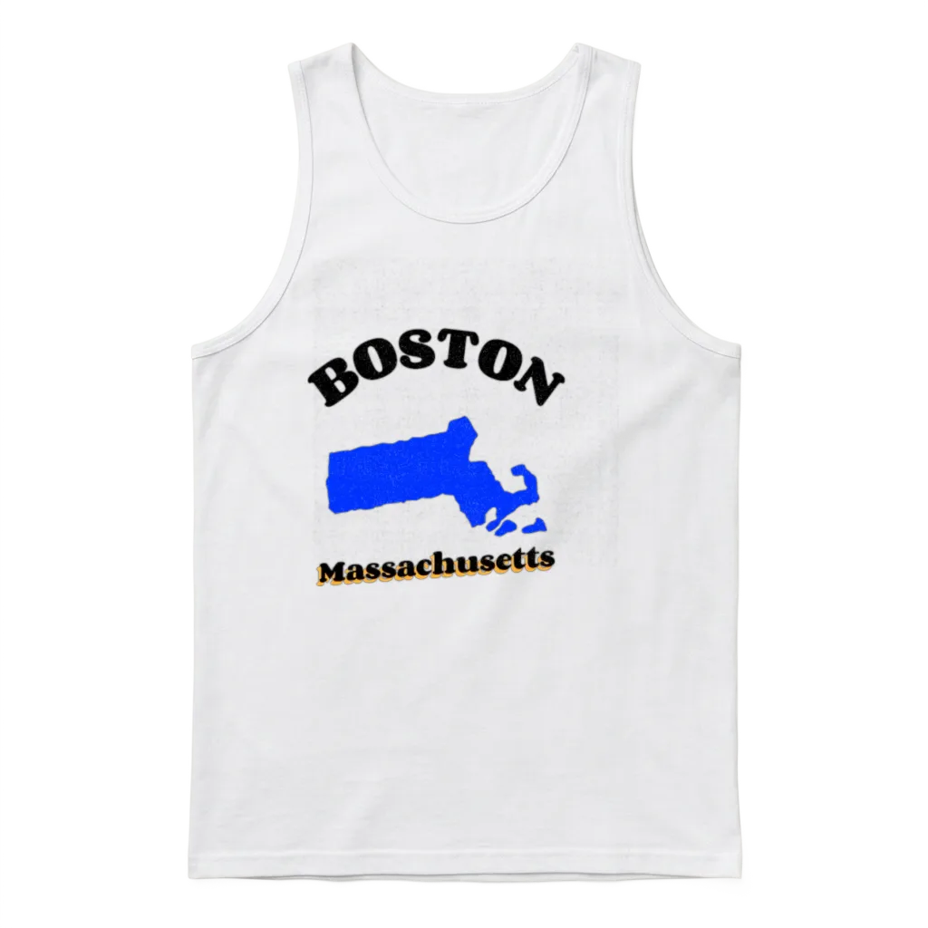 Boston Massachusetts Unisex Tank Top - White
