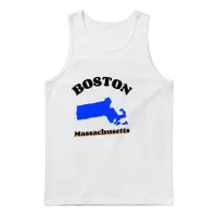 Boston Massachusetts Unisex Tank Top - White – 1