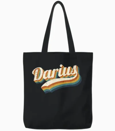 Vintage Darius Personnalisé Nom Darius Tote Bags - Black