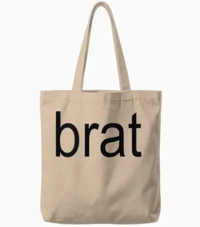 Brat Stylized Tote Bags - Natural