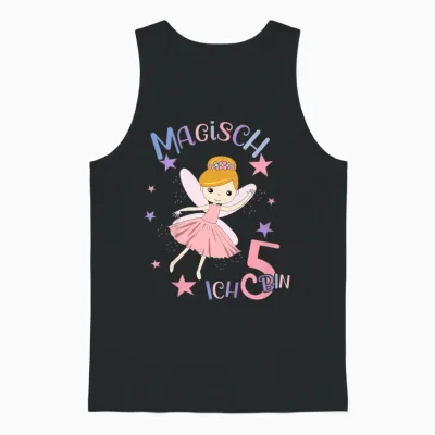 Kinder Geburtstagsshirt 5 Jahre Mädchen 5. Geburtstag Fee Ich Bin 5 Unisex Tank Top - Black