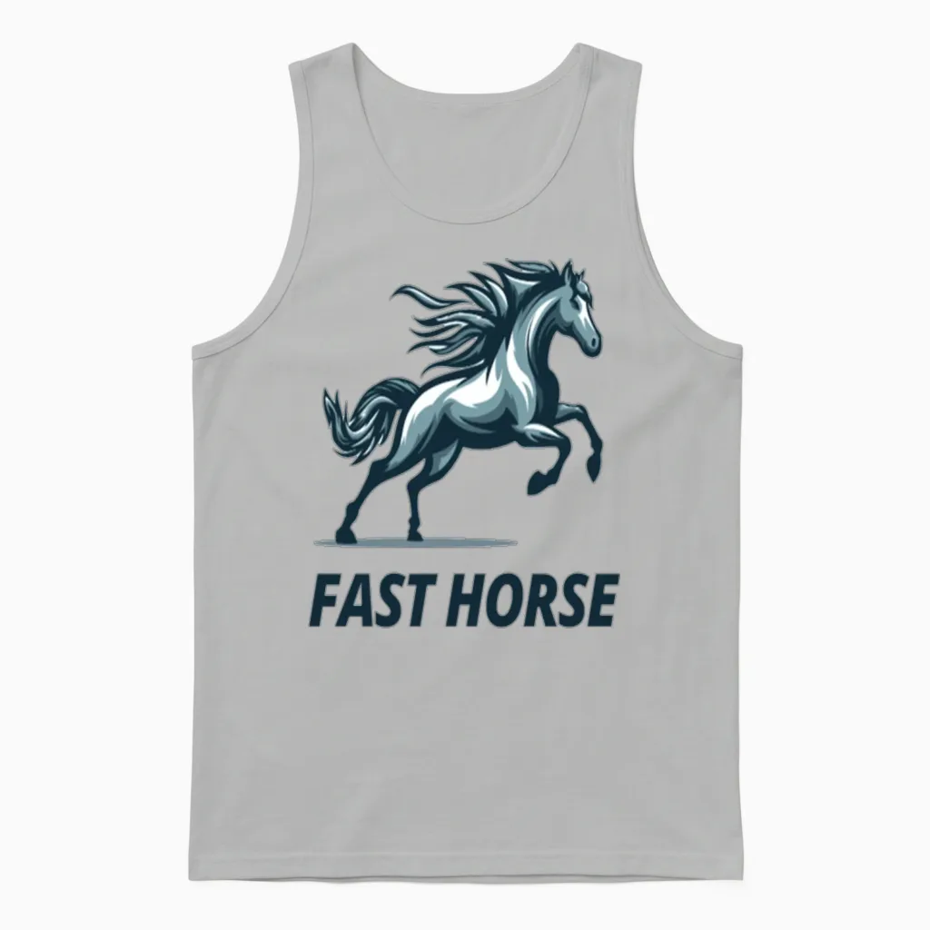 Fast Horse - Lovers Unisex Tank Top in Ash