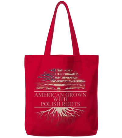 American Grown Polish Roots Tote Bags - Red
