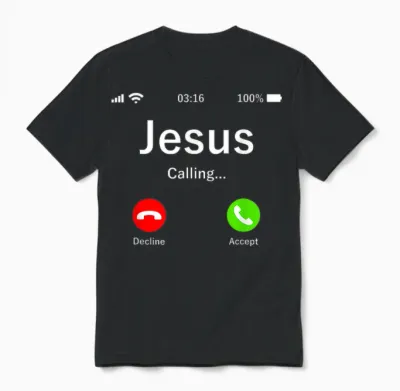Jesus Is Calling Christian Unisex T-Shirt - Black