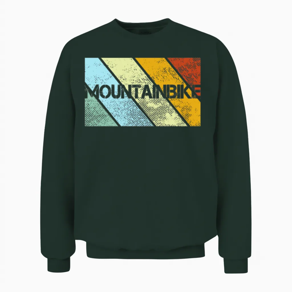 Mountainbike Retro Unisex Sweatshirt in Forest