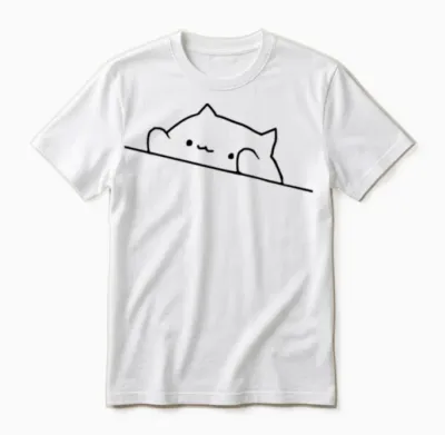 Bongo Cat Funny Unisex T-Shirt - White