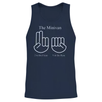 The Minivan 2 in the Front 5 in the Real Unisex Tank Top - Navy – 2