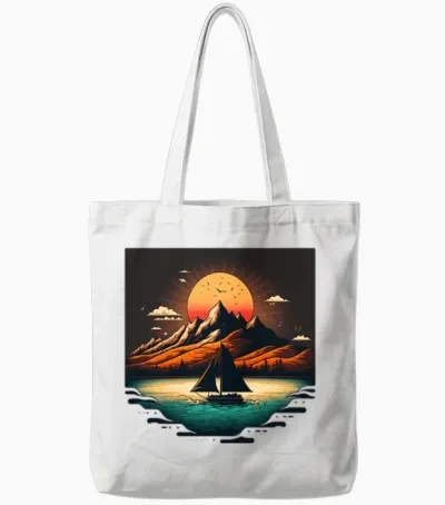 Retro Sunset Tote Bags - White