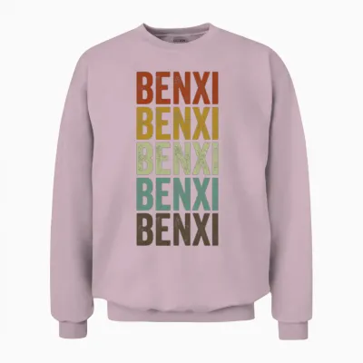 Benxi China Retro Vintage Unisex Sweatshirt - Light Pink