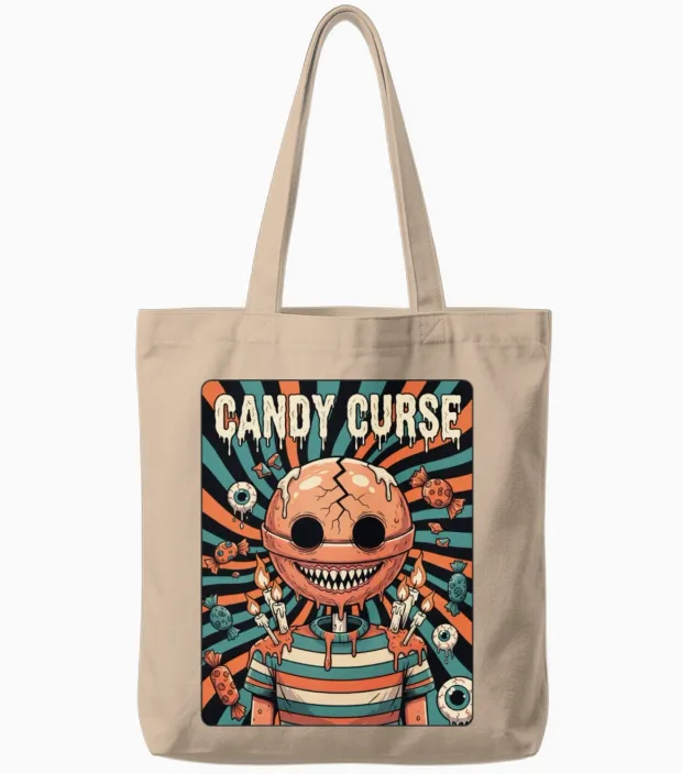 Candy Curse Tote Bags in Natural