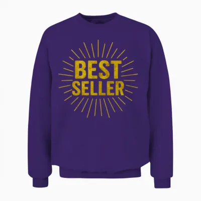 Gold Bestseller Burst Typography Unisex Sweatshirt - Purple