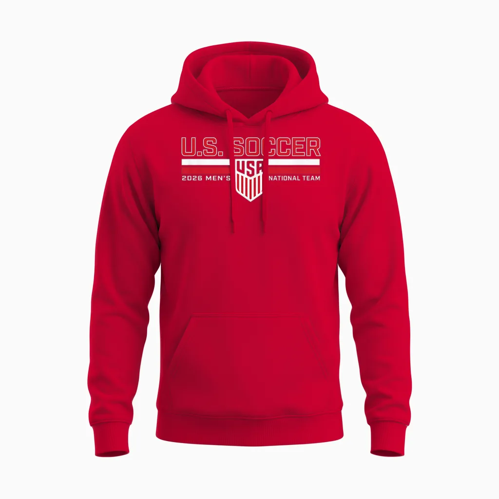 World Cup 2026 Usmnt Roster Navy Unisex Hoodie in Red