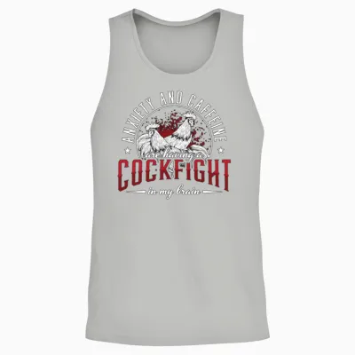 Cock Anxiety and Caffeine Are Roosters Cock Lover Unisex Tank Top - Ash