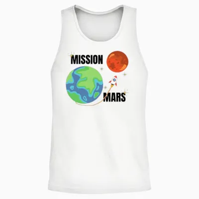 Mission Mars Unisex Tank Top - White