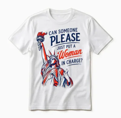 Retro Can Someone Please Just Put a Woman in Charge Unisex T-Shirt - White