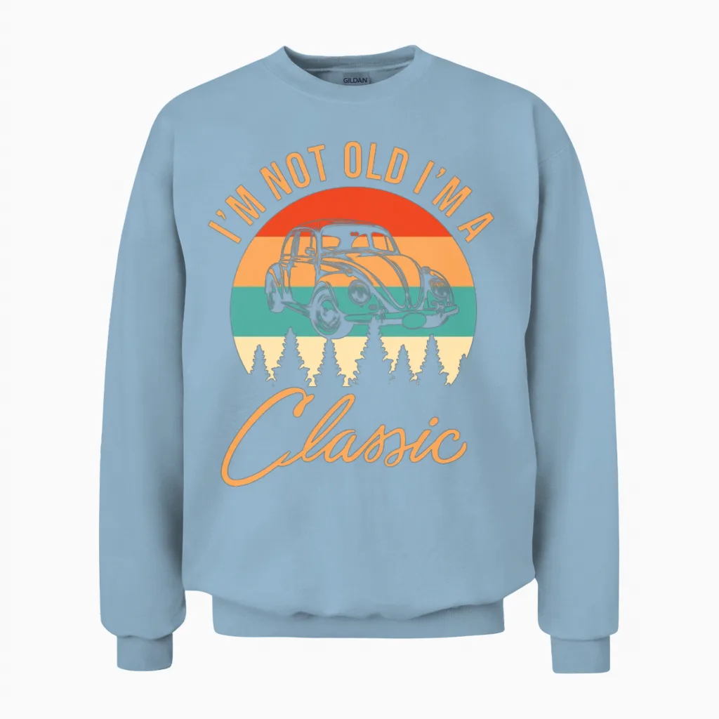 Retro Fashion Unisex Sweatshirt in Light Blue
