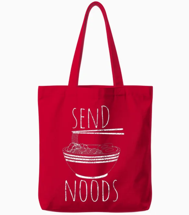 Send Noods - Funny Noodle Asian Food Gift Tote Bags in Red