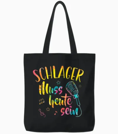 Schlager Muss Heute Sein Gute Laune Music Schlagerparty Tote Bags - Black