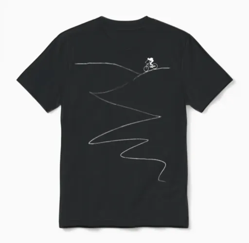 Mtb Mountain Biking Bike Cycling Unisex T-Shirt in Black