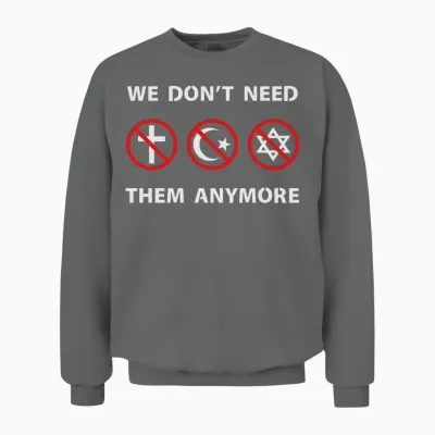 We Don't Need Religion Anymore Unisex Sweatshirt - Graphite Heather