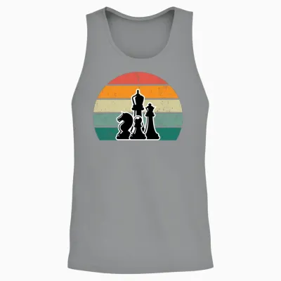 Chess Pieces Retro Unisex Tank Top - Sport Grey