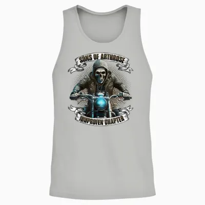 Sons of Arthrosis Ibuprofen Chapter Biker Motorcyclist T-Shirt, Black Unisex Tank Top - Ash