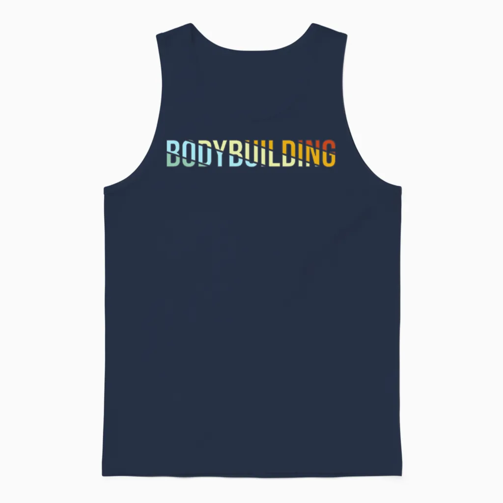 Body Building Retro Unisex Tank Top in Navy