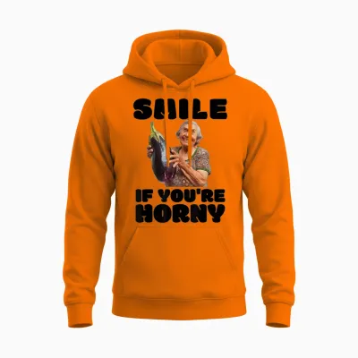 Lustige Geile Aubergine Old Lady Unappropriate Peinlich Unisex Hoodie - Safety Orange