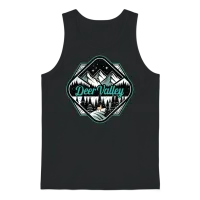 Retro Deer Valley Ski — Wildlife Unisex Tank Top - Black – 1