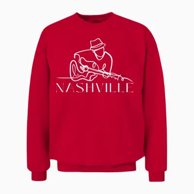 Men's Nashville Tennessee Guitar Unisex Sweatshirt - Red