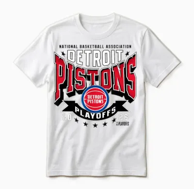 Nba Official 2026 Playoffs Detroit Pistons Next Unisex T-Shirt - White