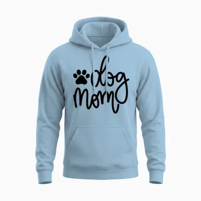 Dog Mom Unisex Hoodie - Light Blue