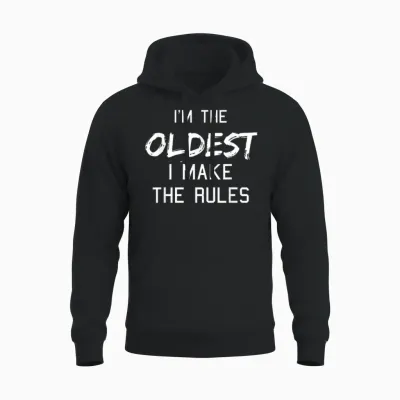 Oldest Child Shirt I Make the Rules Funny Matching Siblings Unisex Hoodie - Black