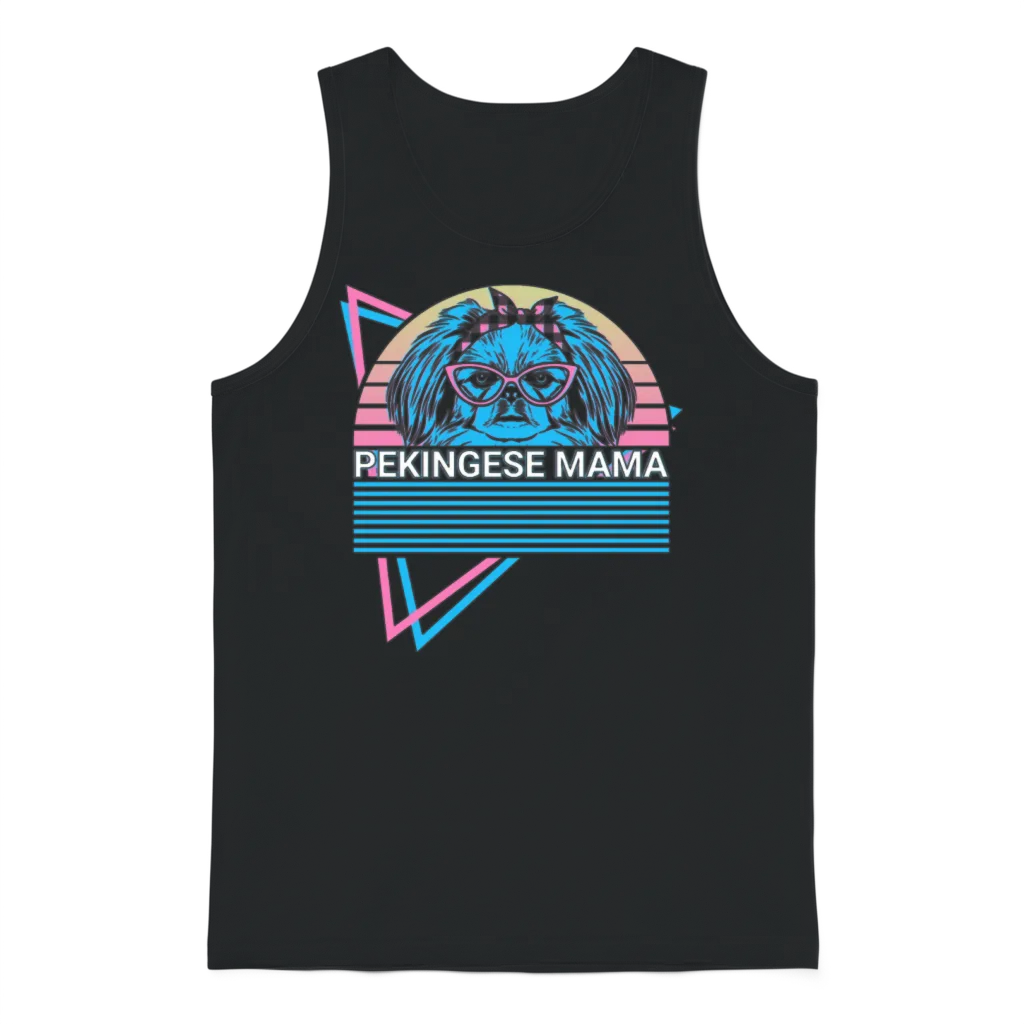 Pekingese Mama Retro โ Mom Gift Unisex Tank Top - Black