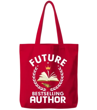 Future Bestselling Author Book Novel Writer Tote Bags - Red