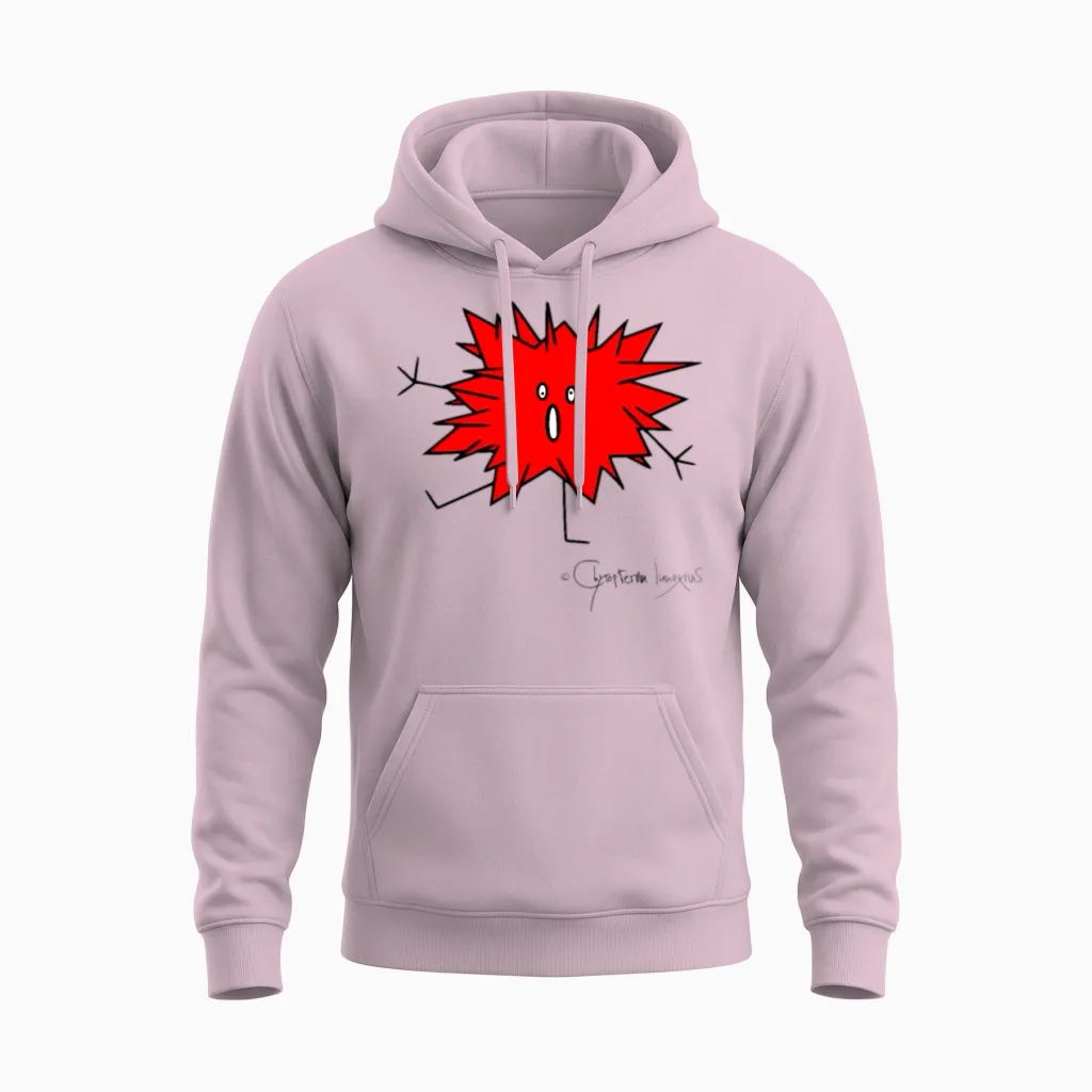 Woolly Beastie Spiky Β© Chyropterum Innoxius Unisex Hoodie in Light Pink