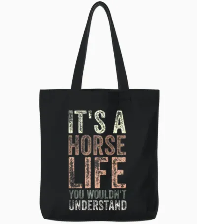 Horses Live Tote Bags - Black