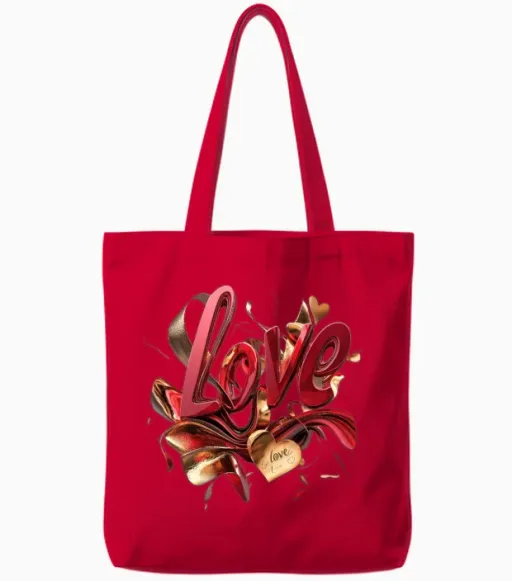 New -- Love: All We Need Is Love! Tote Bags in Red