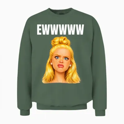 Lustiges Meme Gesicht Doll Face Sarkasmus Design Mit Love Unisex Sweatshirt - Military Green