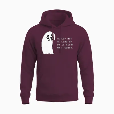 Retro Napstablook Unisex Hoodie - Maroon