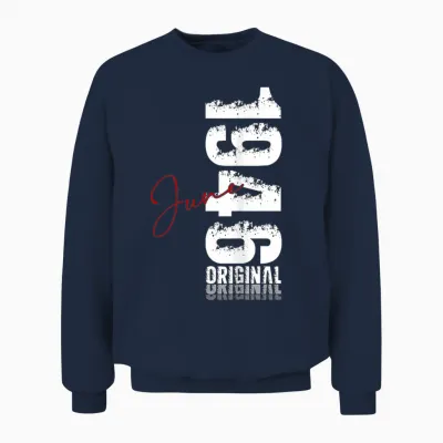 80 Ans Anniversaire Homme Cadeau Juin 1946 Vintage Unisex Sweatshirt - Navy