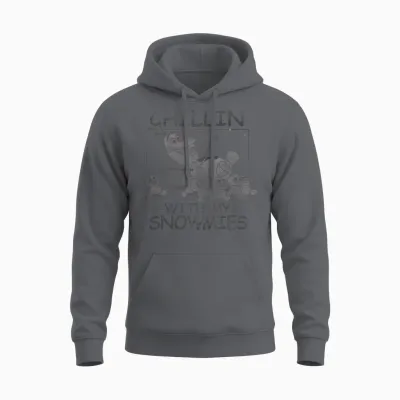 Disney Frozen Olaf Chillin with My Snowmies Portrait T-Shirt Small Unisex Hoodie - Charcoal